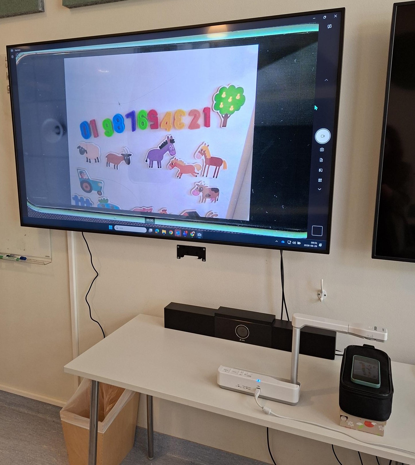 Dokumentkamera vid filmvisning